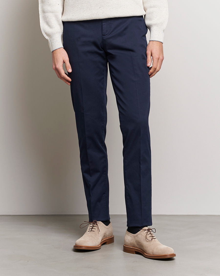 Herr | Byxor | Brunello Cucinelli | Slim Fit Chinos Navy