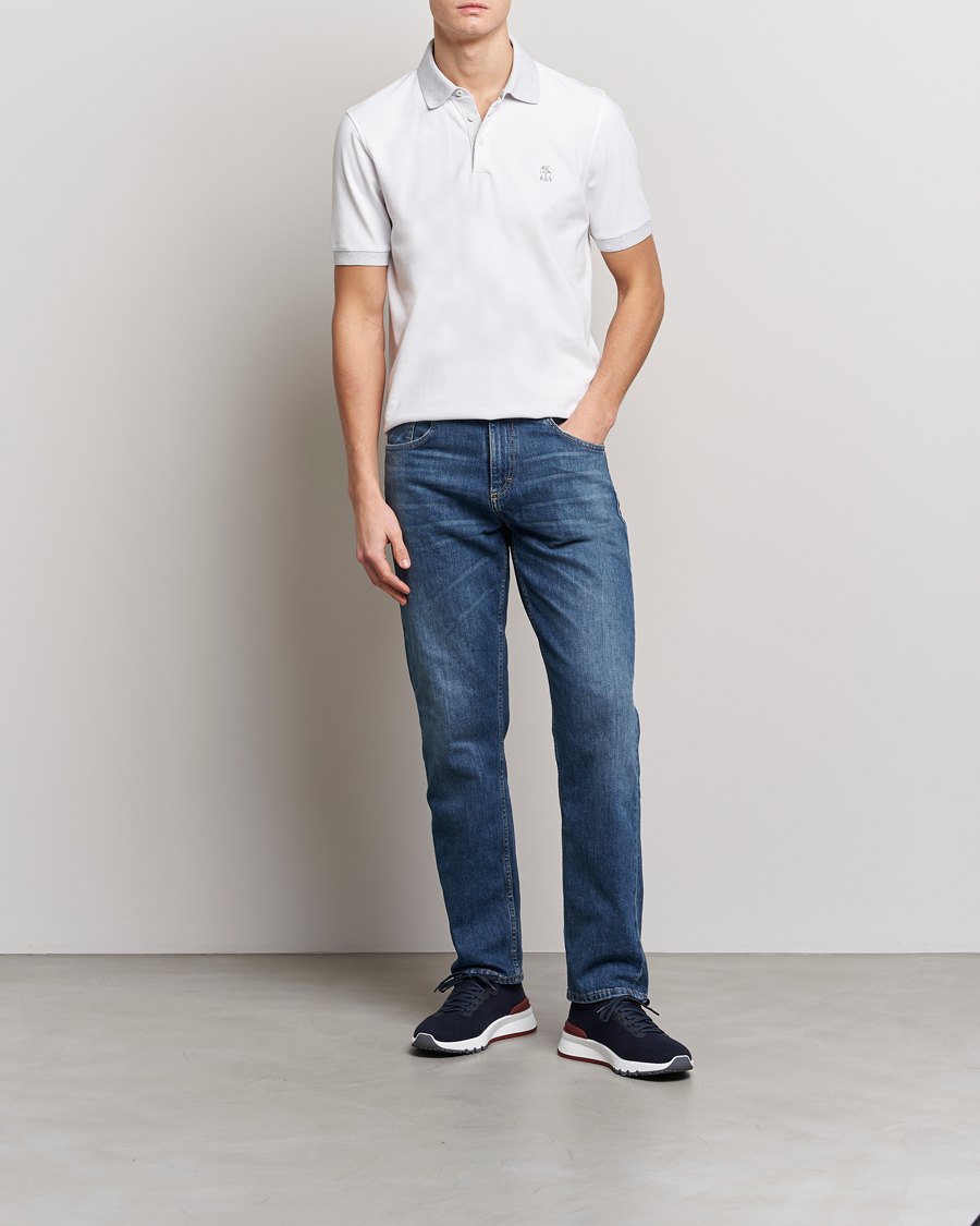 Herr | Pikéer | Brunello Cucinelli | Short Sleeve Polo Piquet White