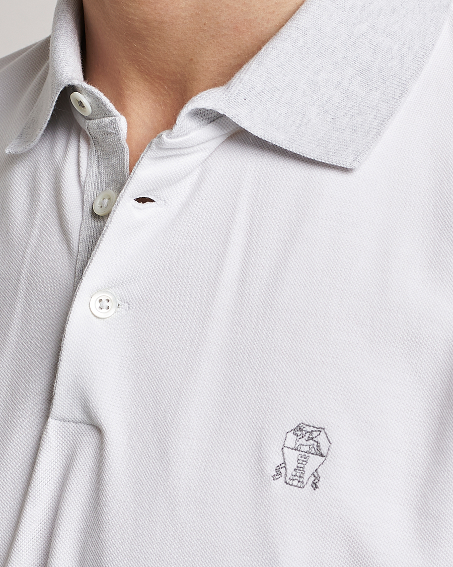 Herr | Pikéer | Brunello Cucinelli | Short Sleeve Polo Piquet White