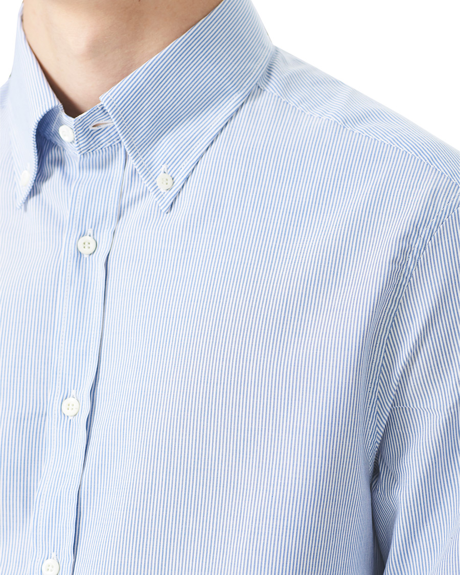 Herr | Skjortor | Brunello Cucinelli | Slim Fit Striped Button Down Shirt Blue