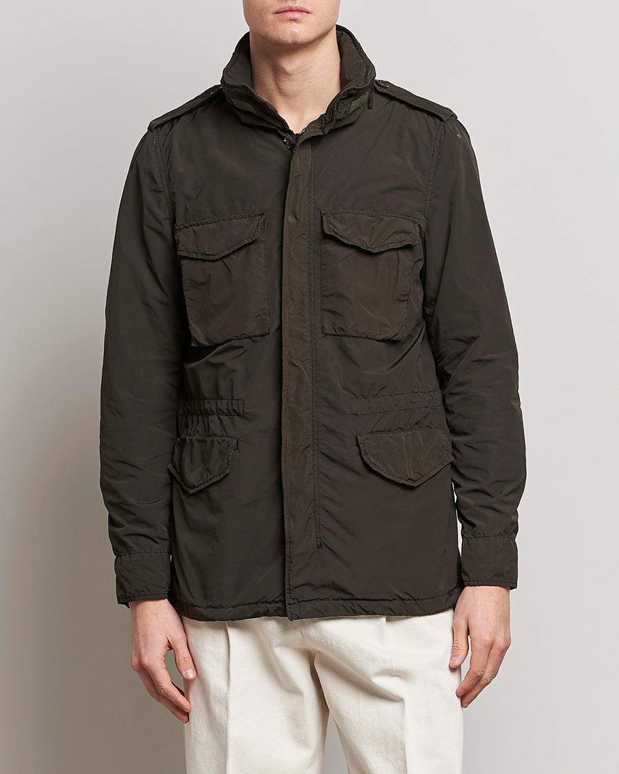 Herr | Italian Department | Aspesi | Giubotto Garment Dyed Field Jacket Dark Military