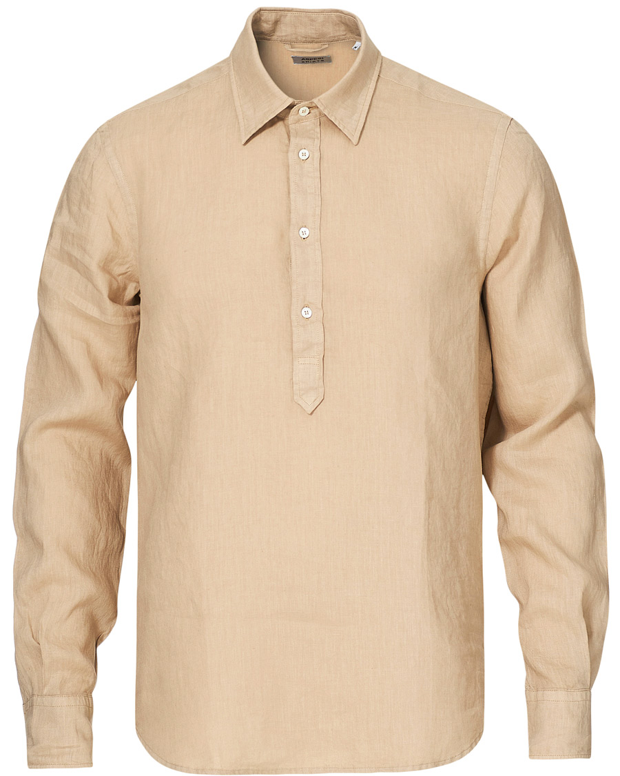 Herr | Skjortor | Aspesi | Popover Linen Shirt Beige