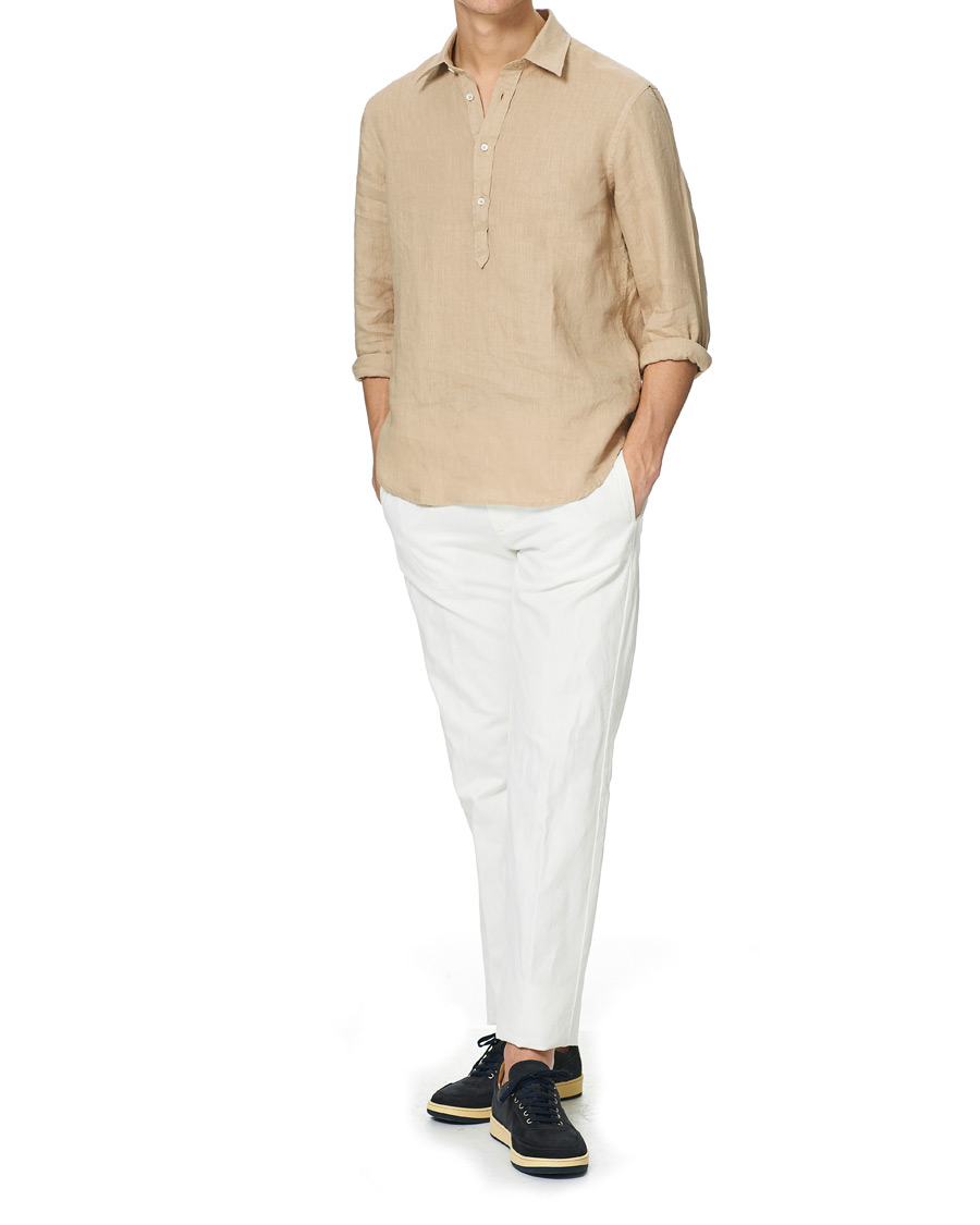Herr | Skjortor | Aspesi | Popover Linen Shirt Beige