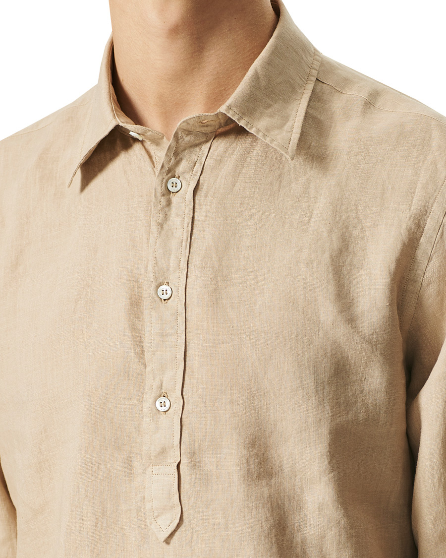 Herr | Skjortor | Aspesi | Popover Linen Shirt Beige