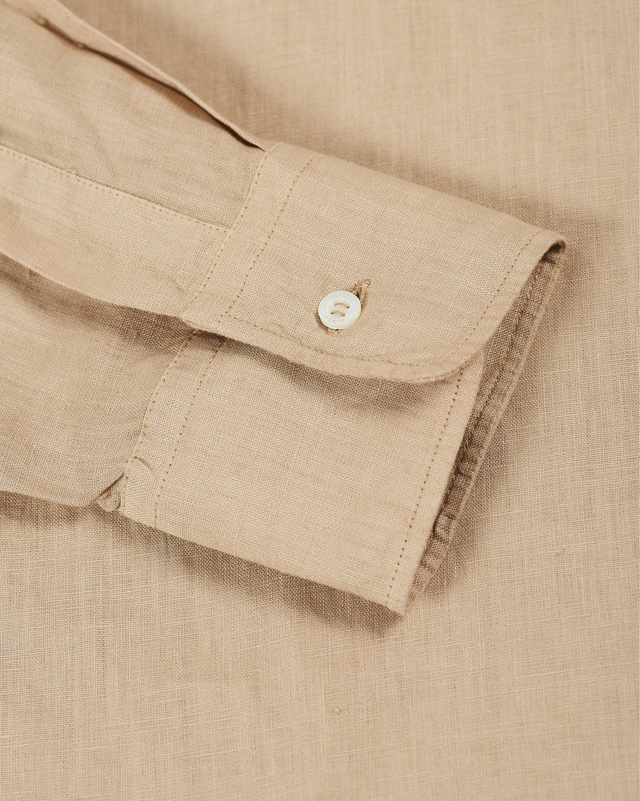 Herr | Skjortor | Aspesi | Popover Linen Shirt Beige