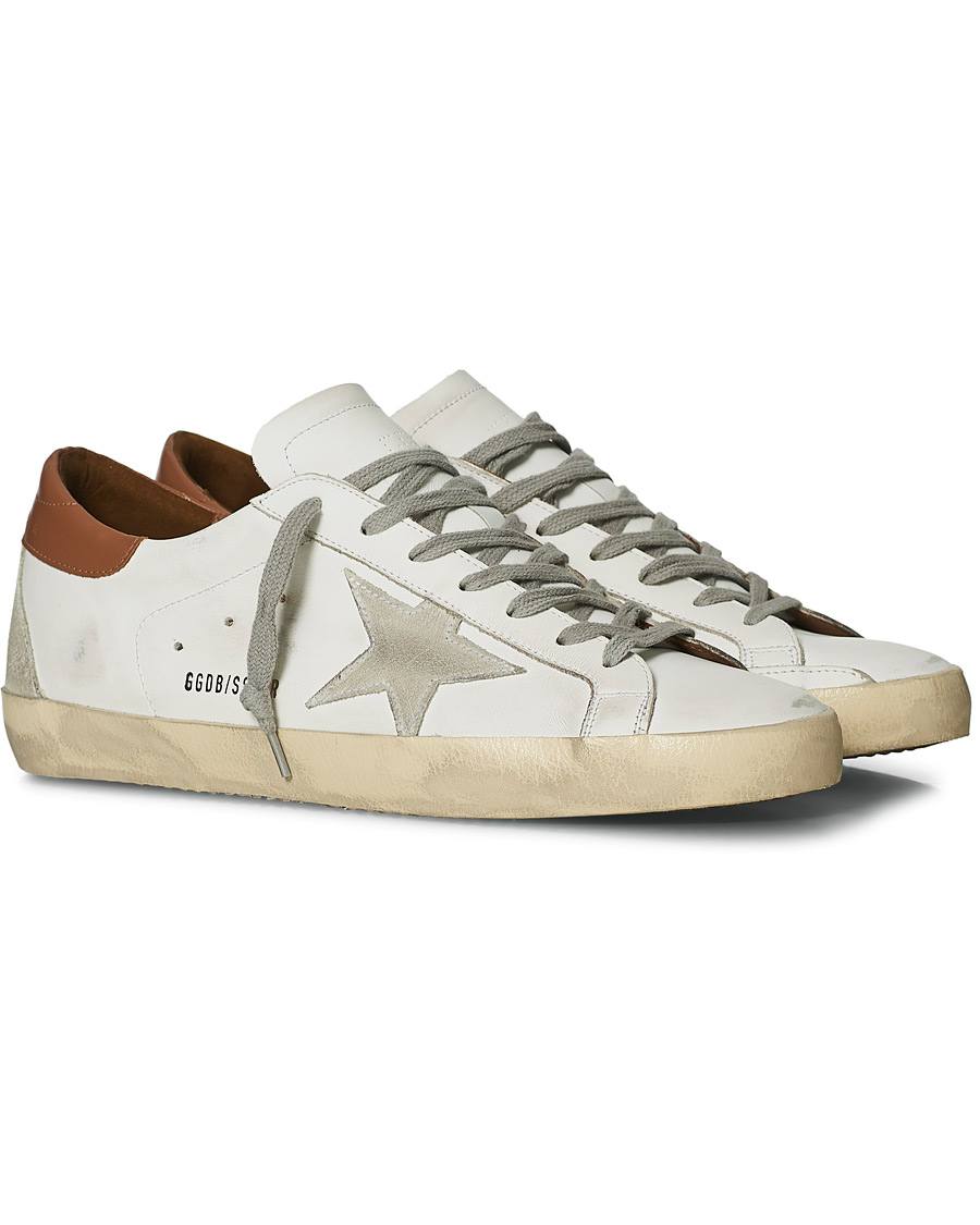 Herr | Golden Goose Deluxe Brand Super-Star Sneakers White/Brown | Golden Goose | Deluxe Brand Super-Star Sneakers White/Brown