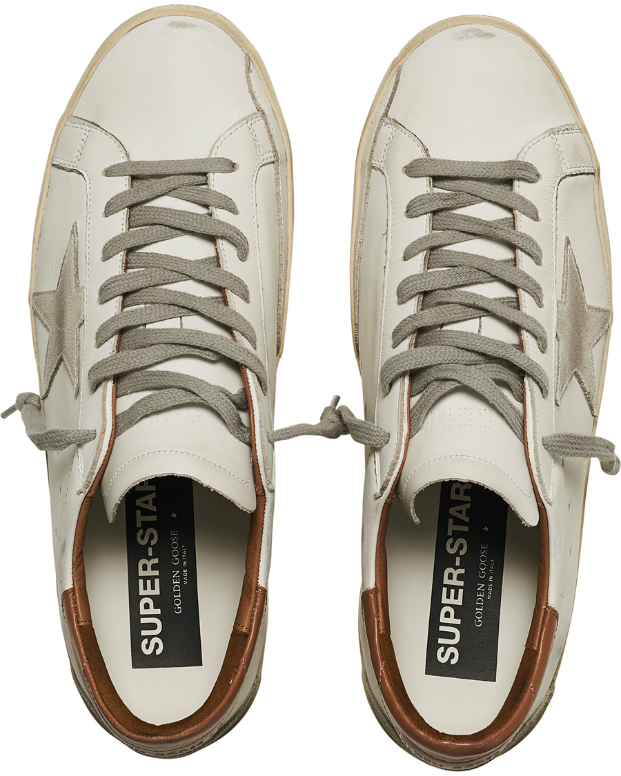 Herr | Golden Goose Deluxe Brand Super-Star Sneakers White/Brown | Golden Goose | Deluxe Brand Super-Star Sneakers White/Brown