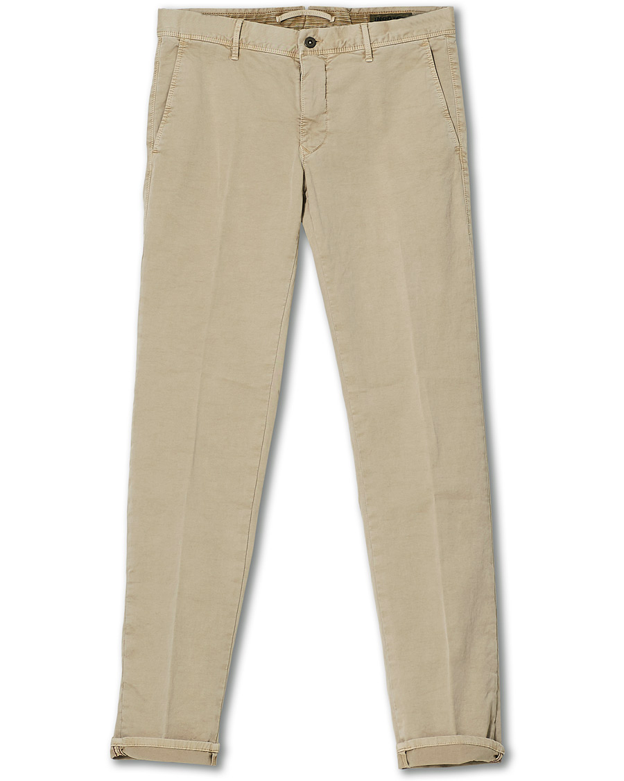 Herr | Byxor | Incotex | Slim Fit Garment Dyed Slacks Beige