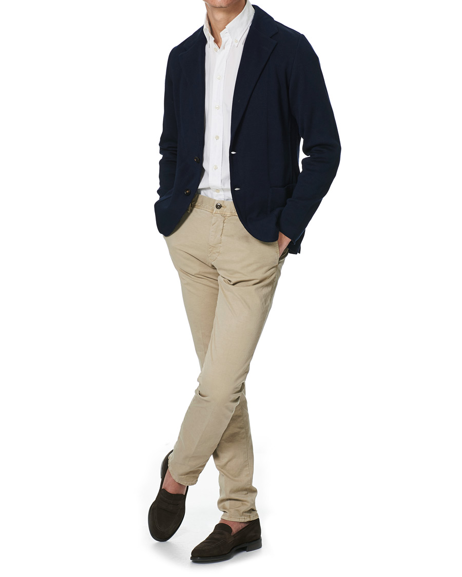 Herr | Byxor | Incotex | Slim Fit Garment Dyed Slacks Beige
