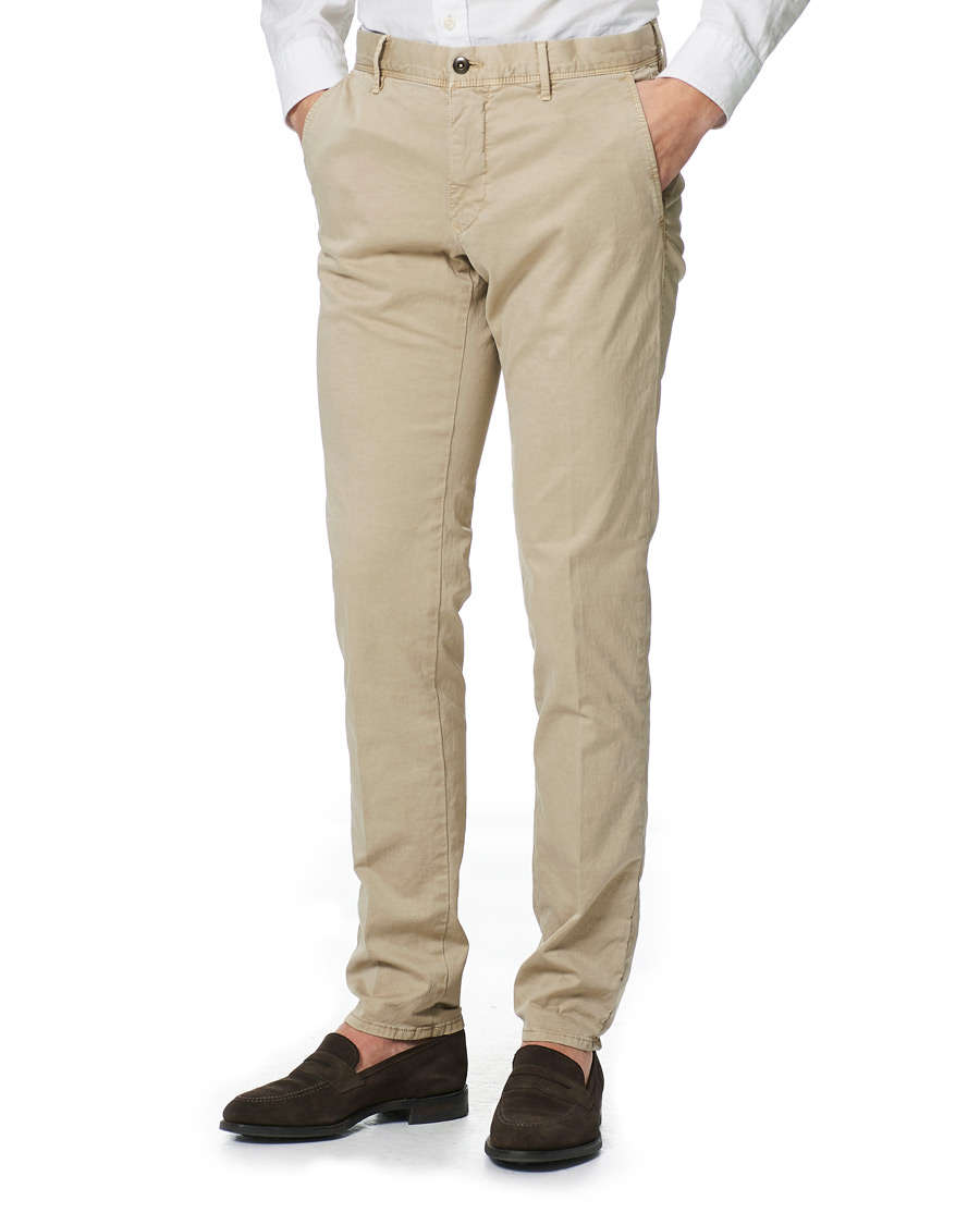 Herr | Byxor | Incotex | Slim Fit Garment Dyed Slacks Beige