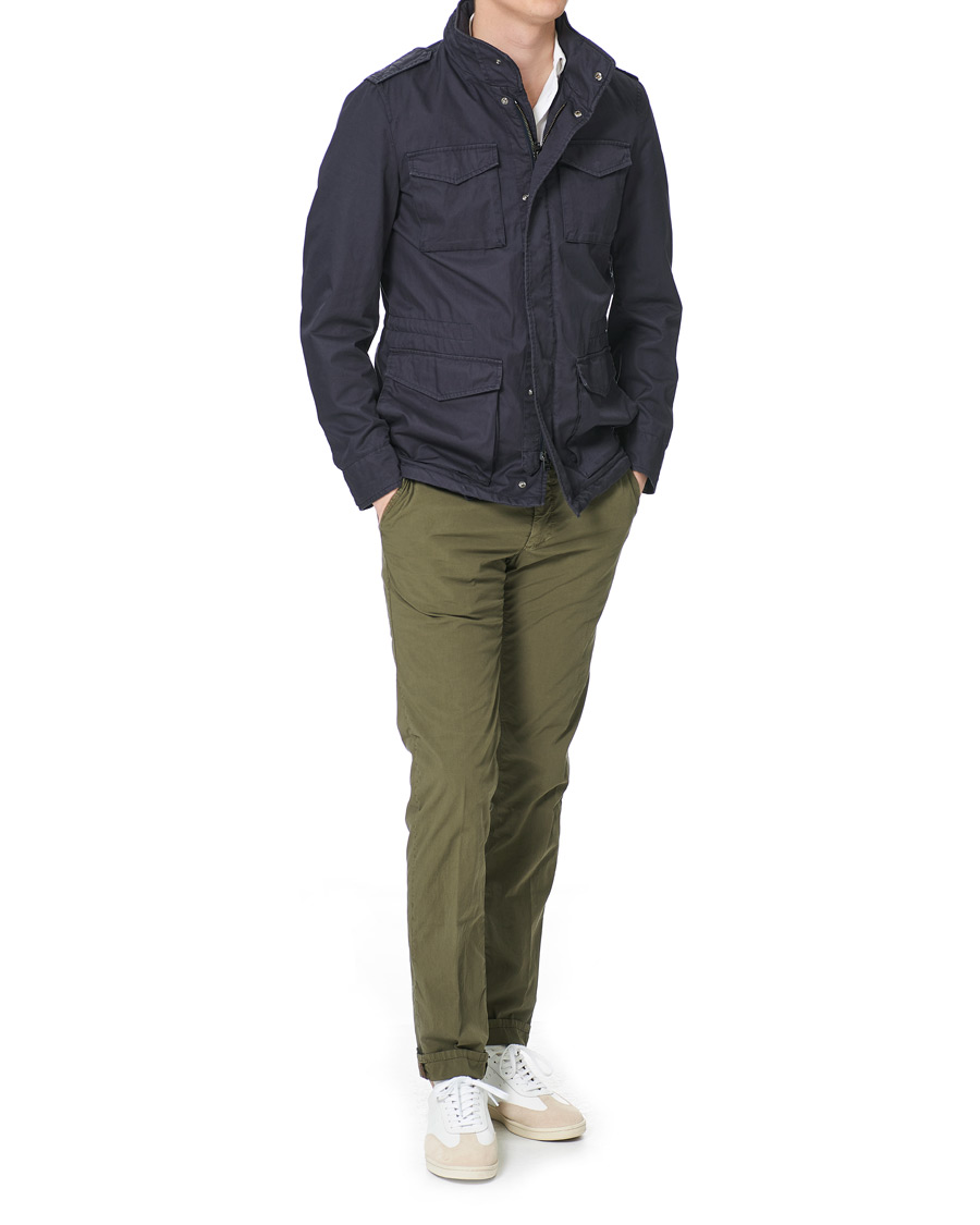 Herr | Byxor | Incotex | Leisure Fit Drawstring Pants Olive