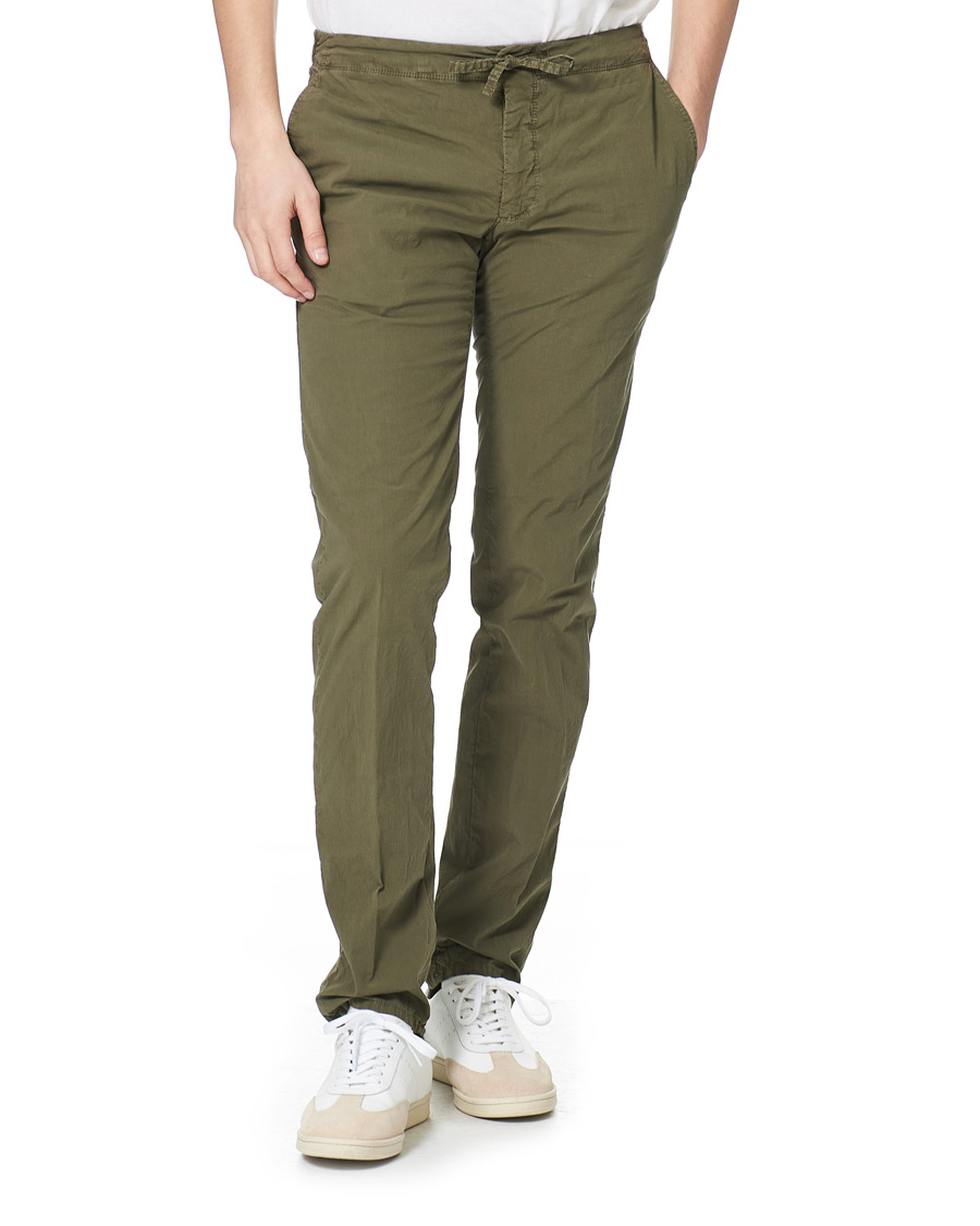 Herr | Byxor | Incotex | Leisure Fit Drawstring Pants Olive