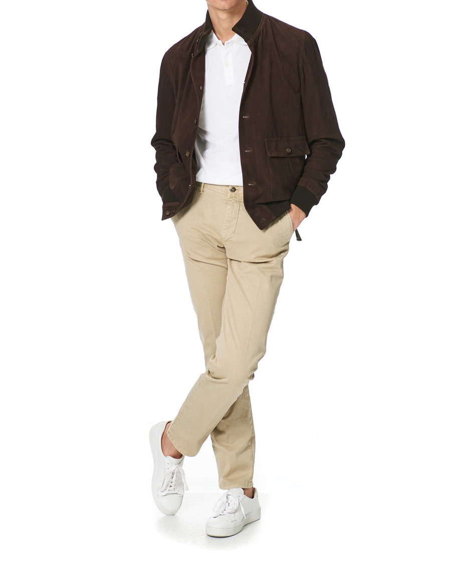 Herr | Byxor | Incotex | Regular Fit Garment Dyed Slacks Beige