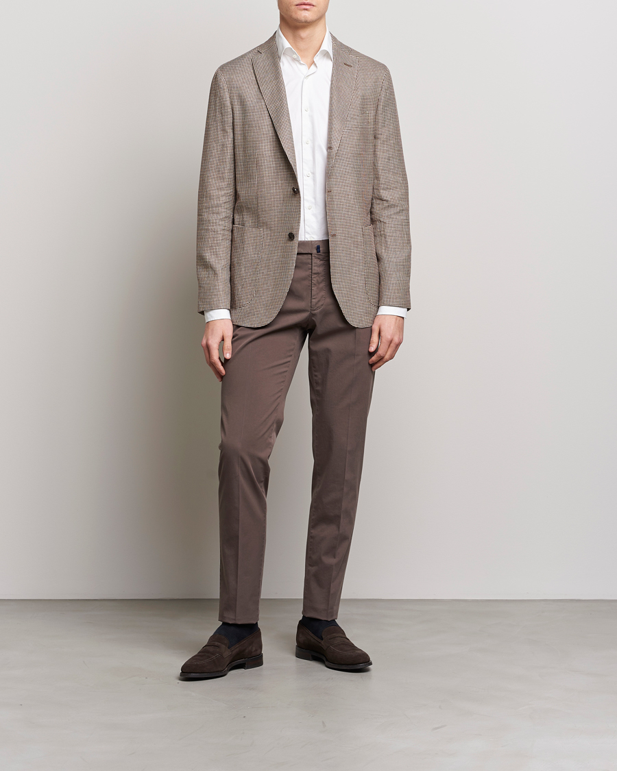 Herr | Byxor | Incotex | Slim Fit Comfort Chinos Dark Brown