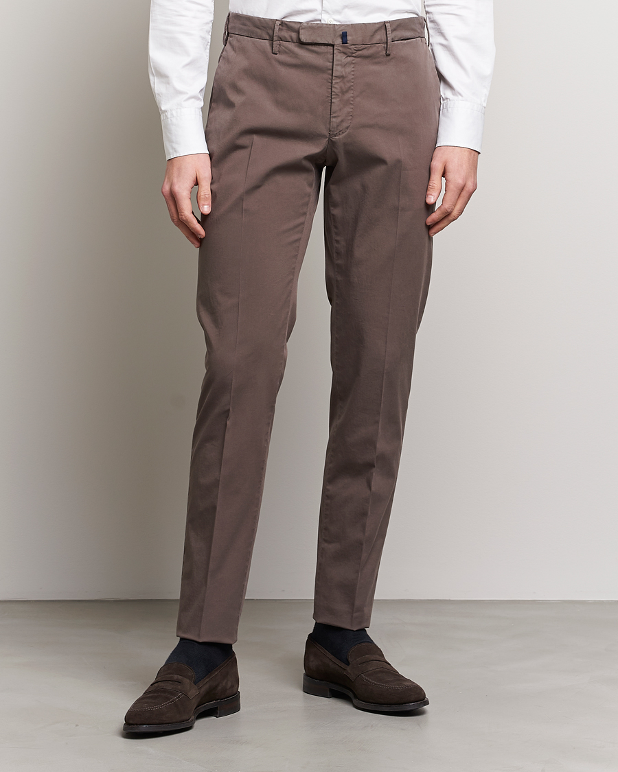 Herr | Byxor | Incotex | Slim Fit Comfort Chinos Dark Brown
