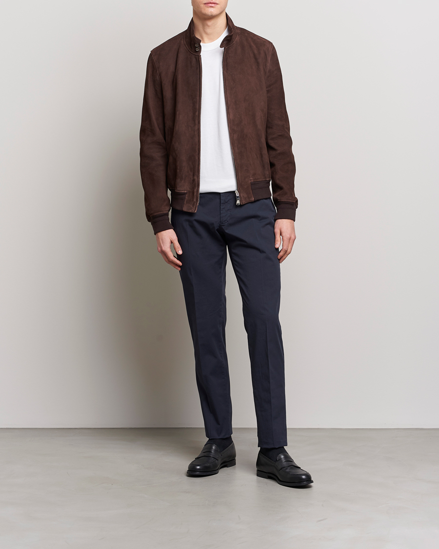 Herr | Byxor | Incotex | Slim Fit Comfort Chinos Navy