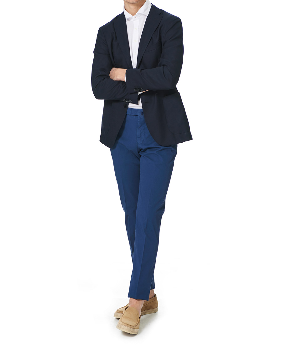 Herr | Byxor | Incotex | Slim Fit Comfort Chinos Royal Blue