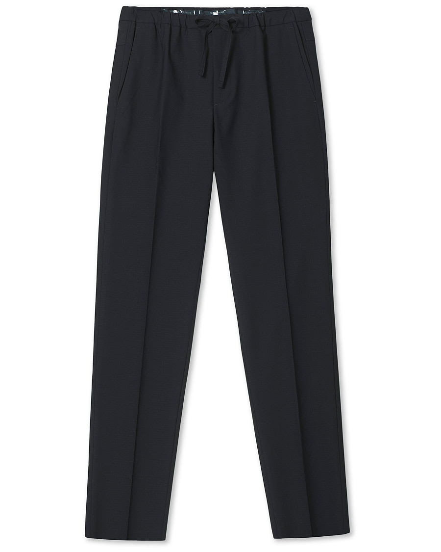 Herr | Byxor | Incotex | Loose Fit Wool Ripstop Trousers Navy
