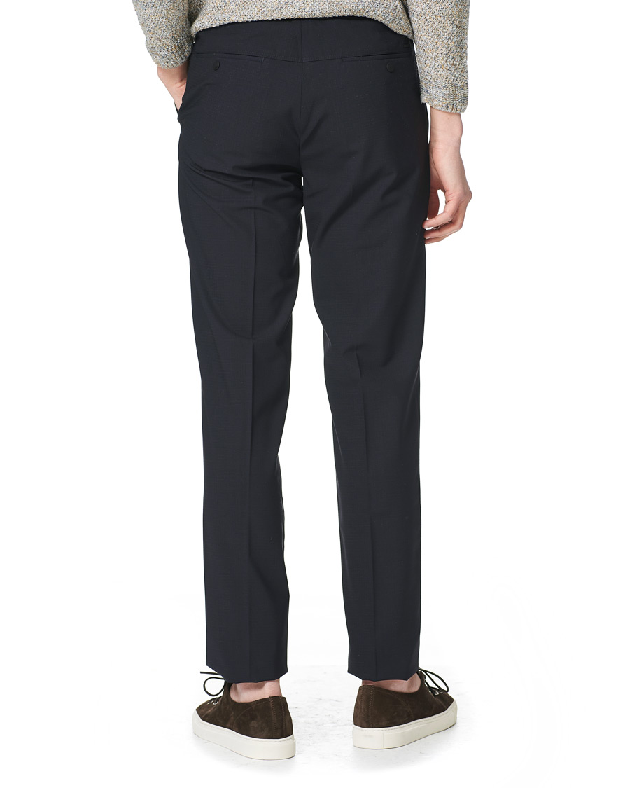Herr | Byxor | Incotex | Loose Fit Wool Ripstop Trousers Navy