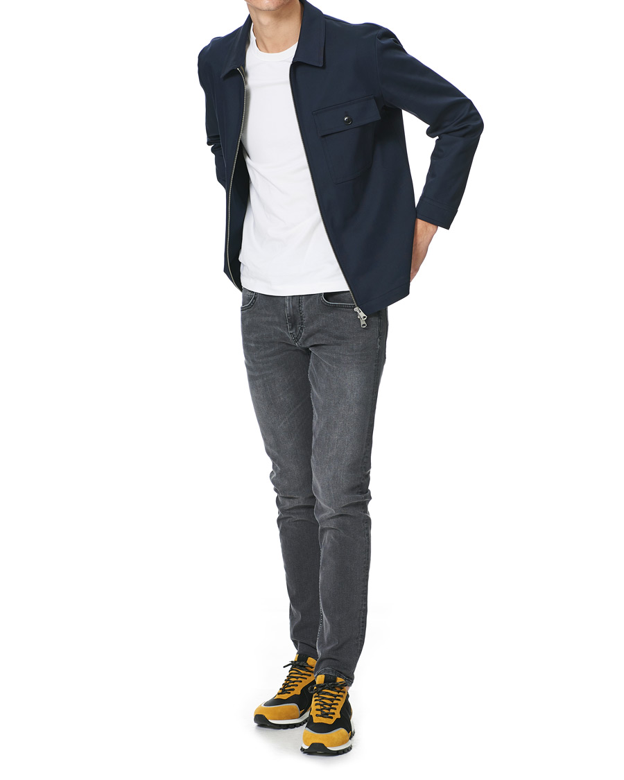 Herr | Skjortor | J.Lindeberg | Jason Cotton Stretch Zip Overshirt Navy