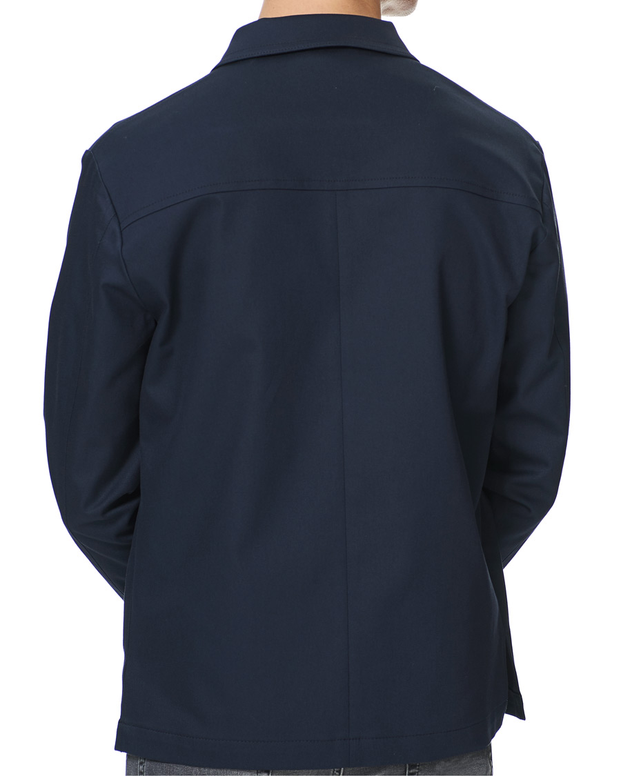 Herr | Skjortor | J.Lindeberg | Jason Cotton Stretch Zip Overshirt Navy