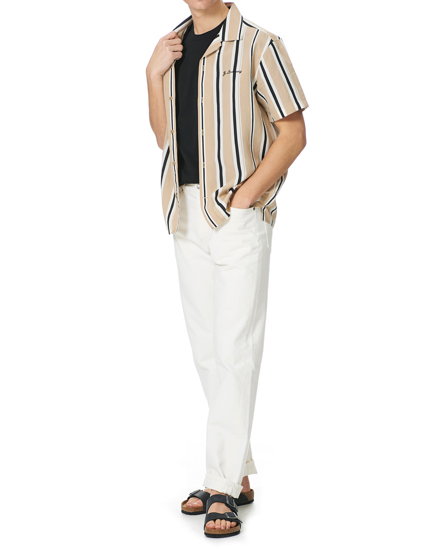 Herr | Skjortor | J.Lindeberg | Elio Striped Resort Shirtt Batique Khaki