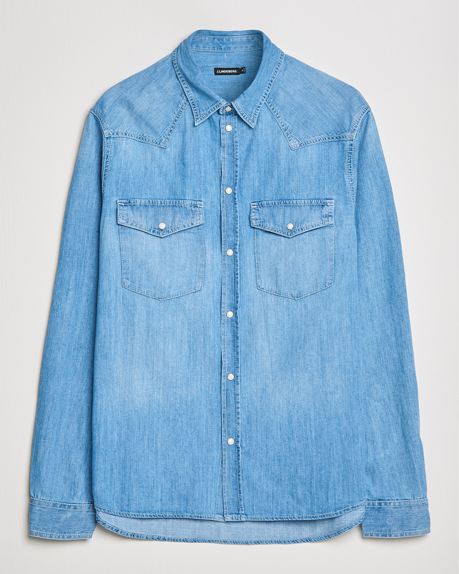 Herr | Skjortor | J.Lindeberg | Carson Western Denim Shirt Bleached Denim