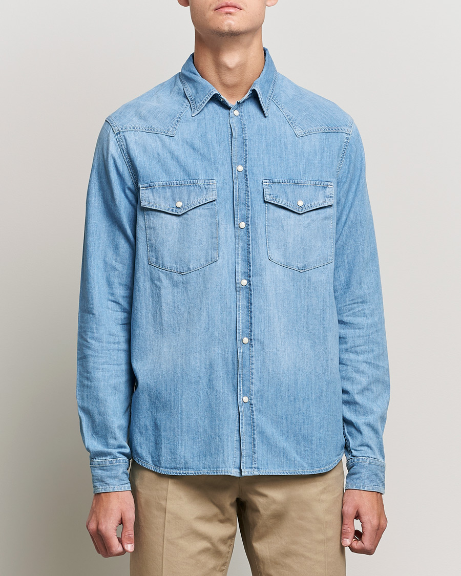 Herr | Skjortor | J.Lindeberg | Carson Western Denim Shirt Bleached Denim