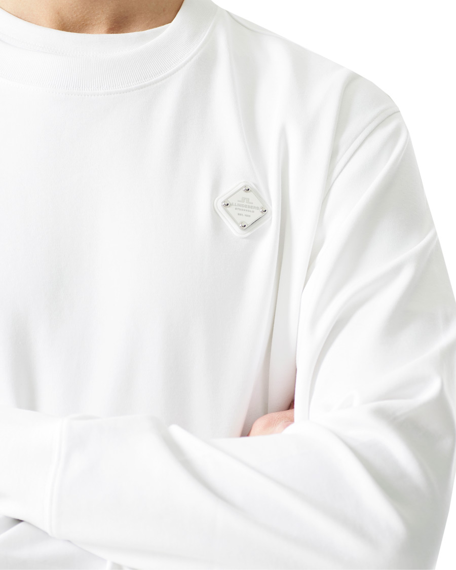 Herr | Tröjor | J.Lindeberg | Ivar Interlock Logo Sweatshirt White
