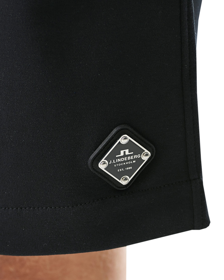 Herr | Shorts | J.Lindeberg | Ivar Interlock Logo Sweat Shorts Black