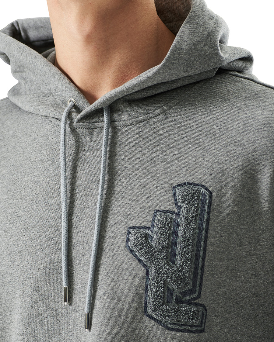 Herr | Tröjor | J.Lindeberg | Tony Patch Hoodie Mid Grey Melange