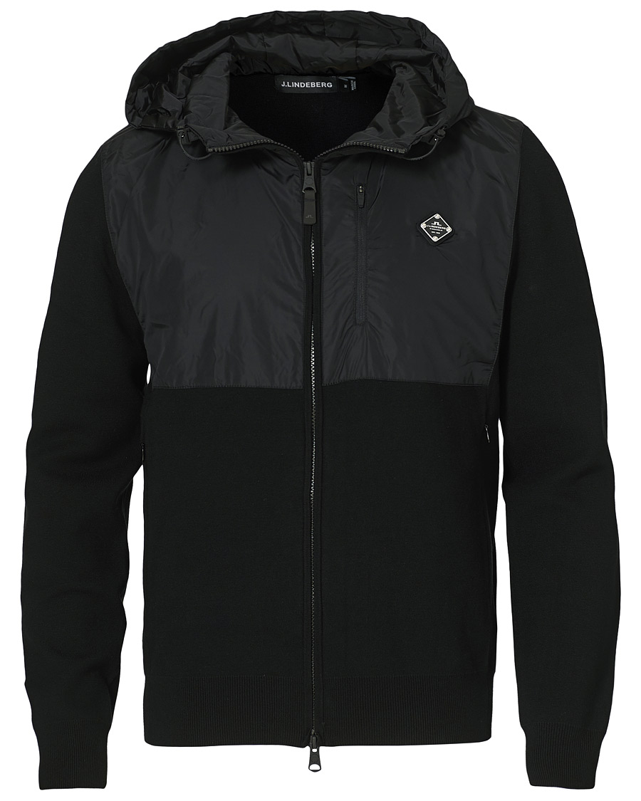 Herr | Tröjor | J.Lindeberg | Bode Hybrid Hood Jacket Black