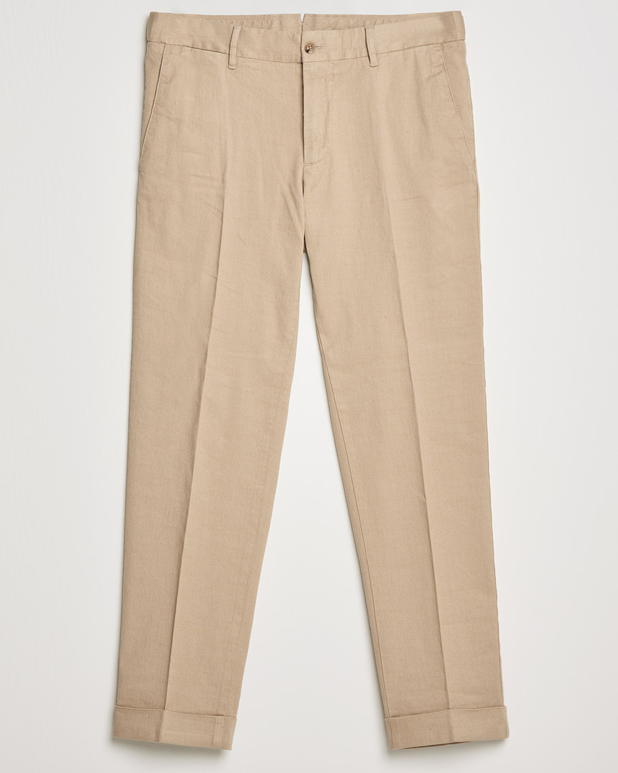 Herr | Byxor | J.Lindeberg | Grant Stretch Cotton/Linen Trousers Batique Khaki