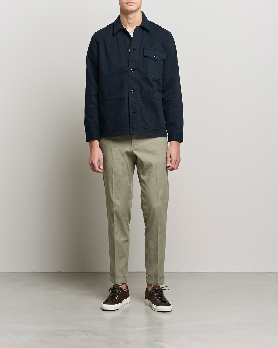 Herr | Byxor | J.Lindeberg | Grant Stretch Cotton/Linen Trousers Vetiver