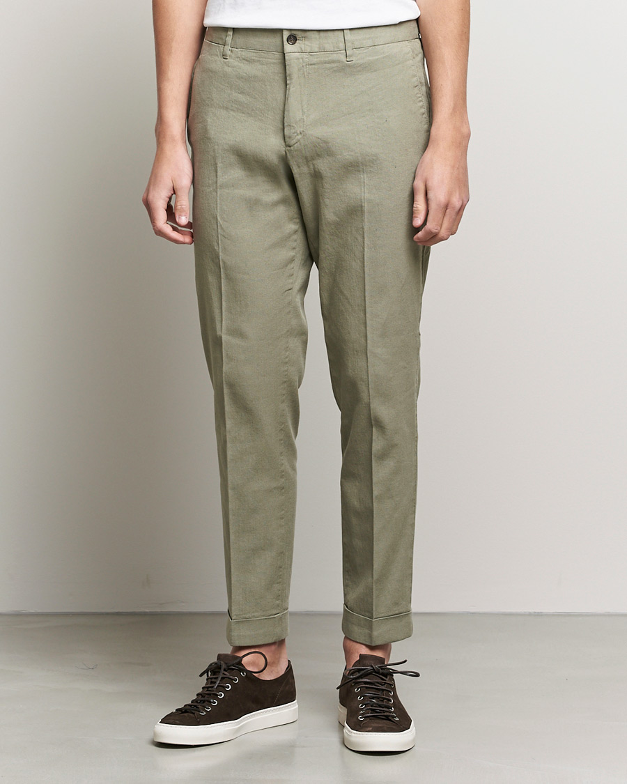 Herr | Byxor | J.Lindeberg | Grant Stretch Cotton/Linen Trousers Vetiver