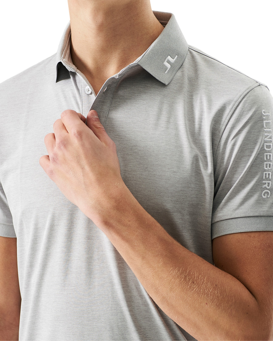 Herr | Pikéer | J.Lindeberg | Tour Tech Slim Fit Golf Polo Micro Chip Melange