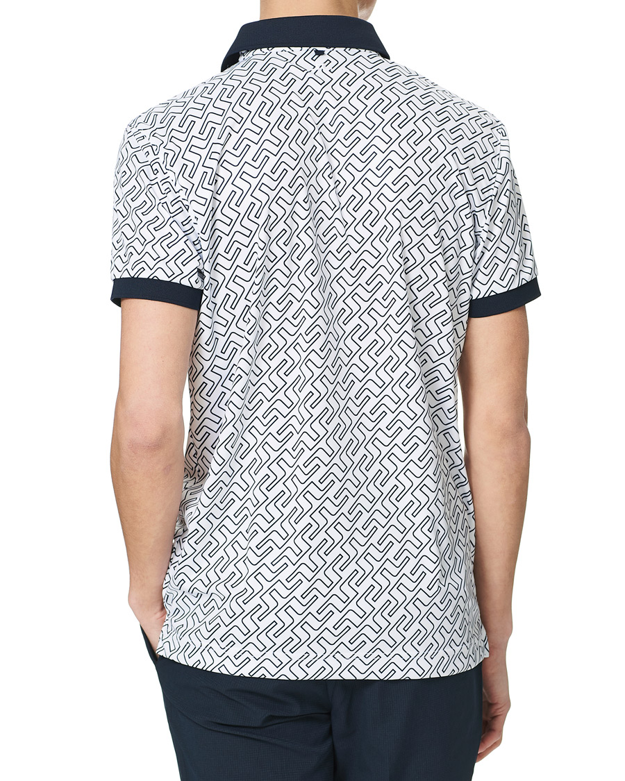 Herr | Pikéer | J.Lindeberg | Tour Tech Reg Fit Print Polo JL Navy Bridge Monogram