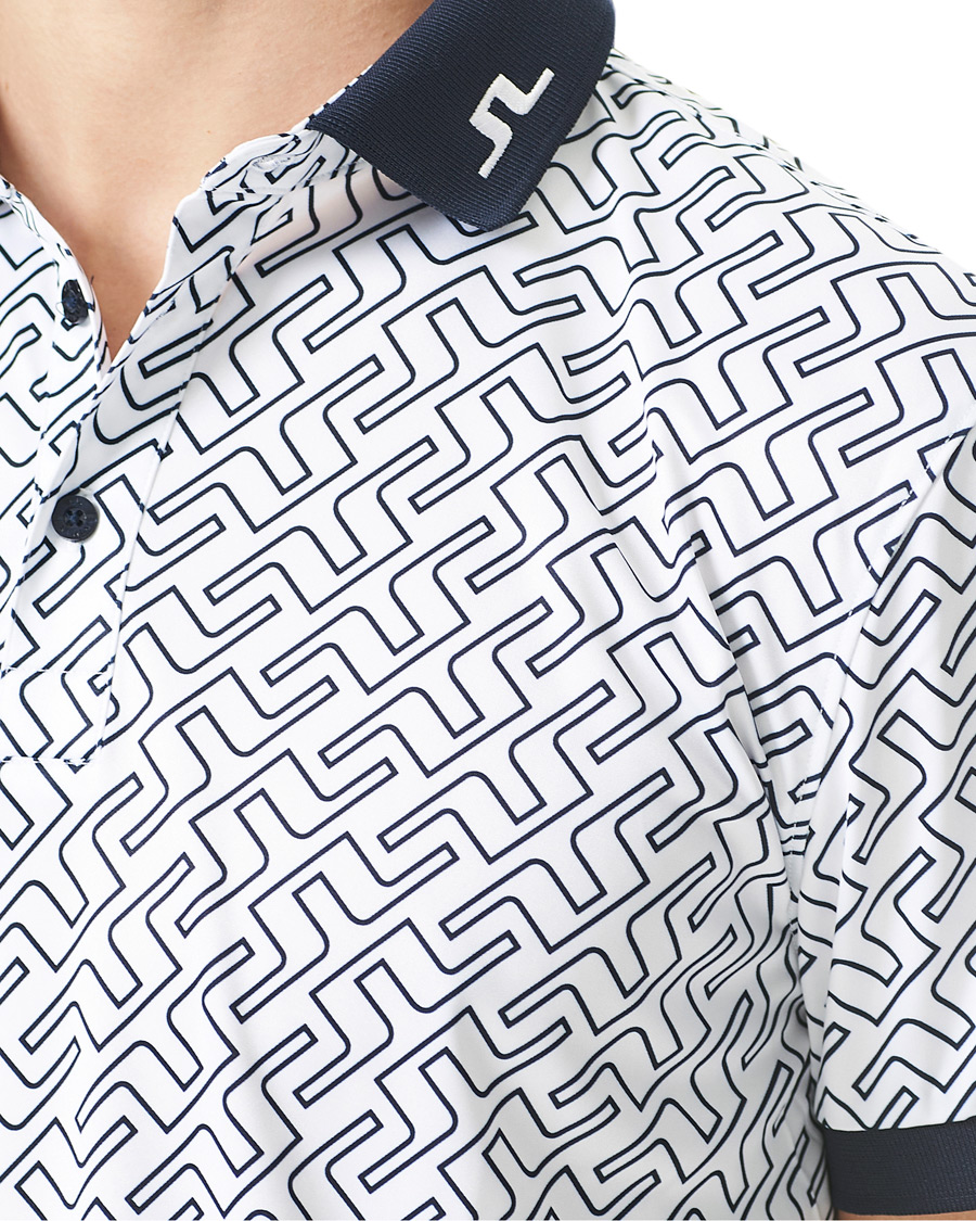 Herr | Pikéer | J.Lindeberg | Tour Tech Reg Fit Print Polo JL Navy Bridge Monogram
