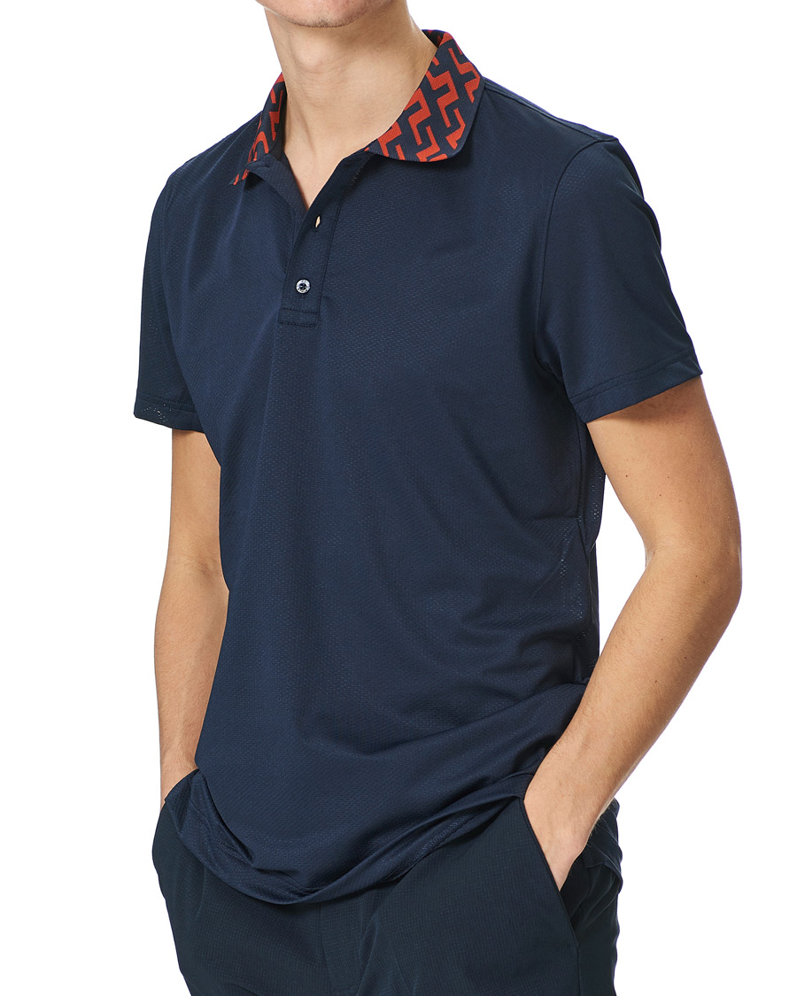 Herr | Pikéer | J.Lindeberg | Karter Regular Fit Golf Polo Navy Melange