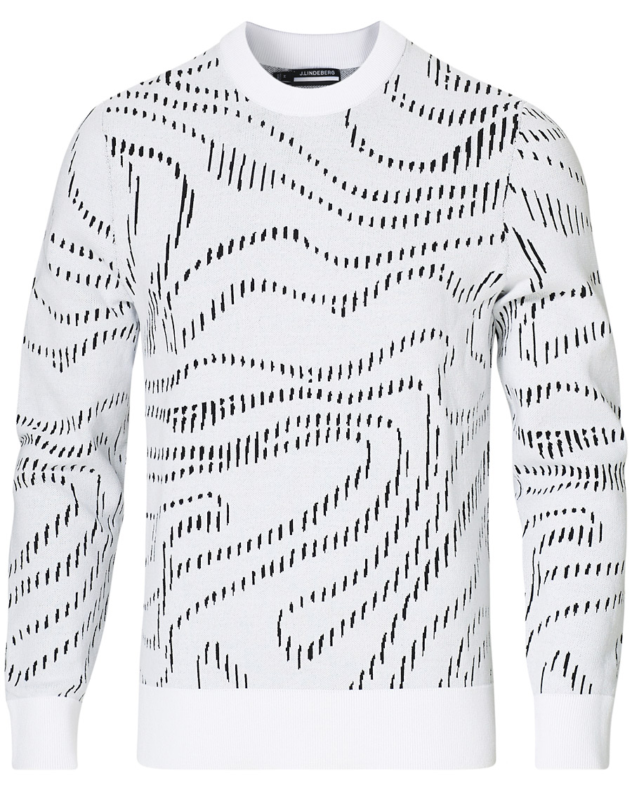 Herr | Tröjor | J.Lindeberg | Cyrus Golf Knit Sweater White Spiral Camo