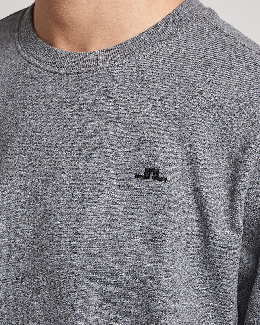 Herr | Tröjor | J.Lindeberg | Cal Crew Neck Sweat Grey Melange