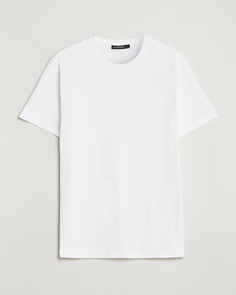 Herr | T-Shirts | J.Lindeberg | Sid Cotton Crew Neck Tee White