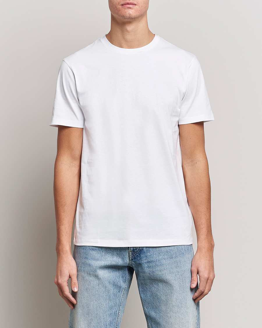 Herr | Vita t-shirts | J.Lindeberg | Sid Cotton Crew Neck Tee White