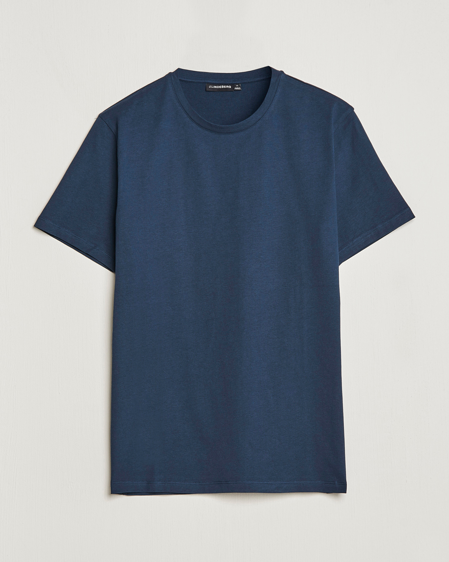 Herr | T-Shirts | J.Lindeberg | Sid Cotton Crew Neck Tee Navy