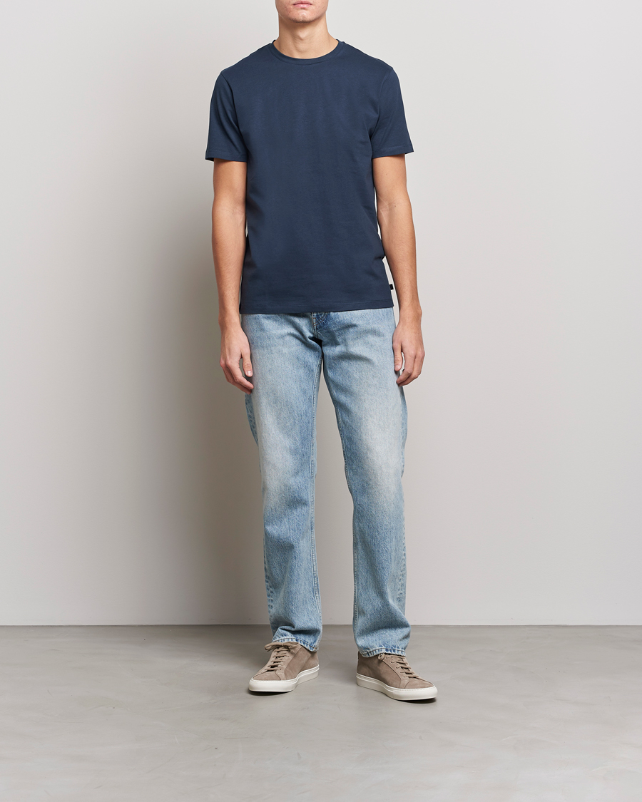 Herr | T-Shirts | J.Lindeberg | Sid Cotton Crew Neck Tee Navy