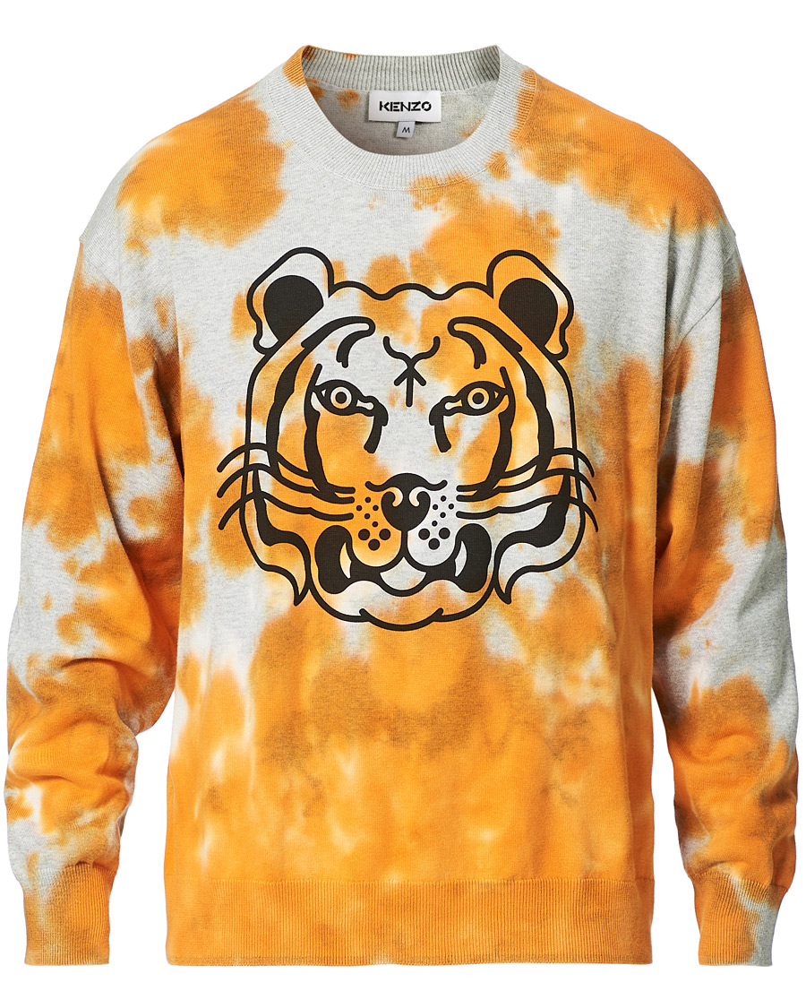 Herr | Tröjor | KENZO | Tie Dye Tiger Deep Orange