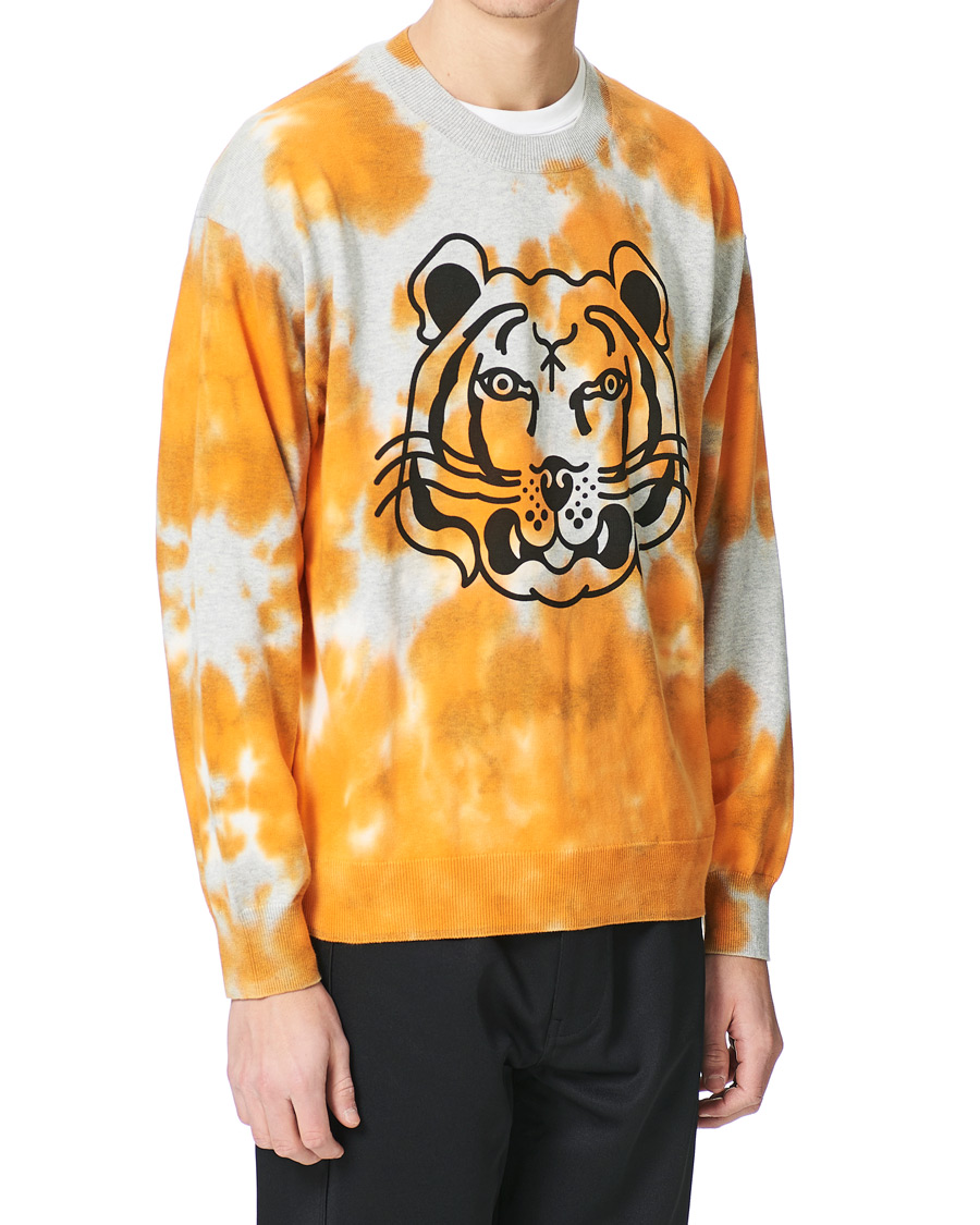 Herr | Tröjor | KENZO | Tie Dye Tiger Deep Orange