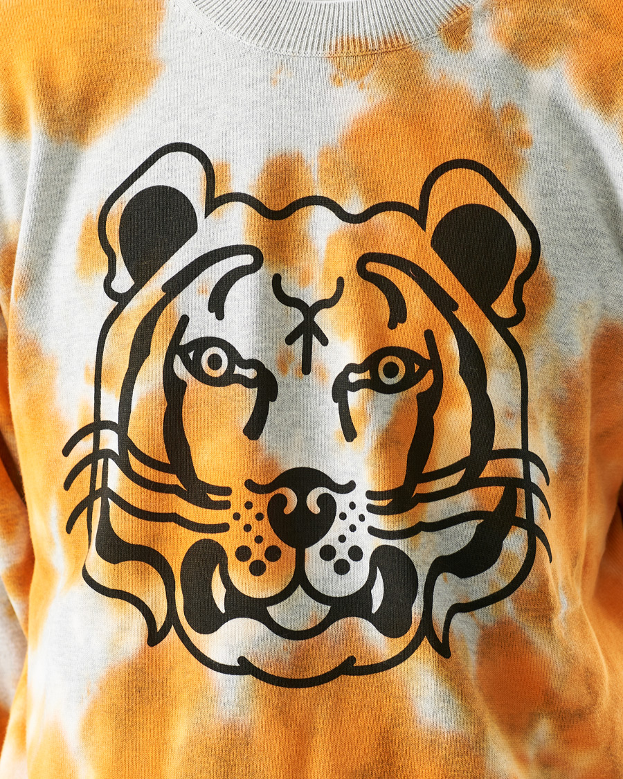 Herr | Tröjor | KENZO | Tie Dye Tiger Deep Orange