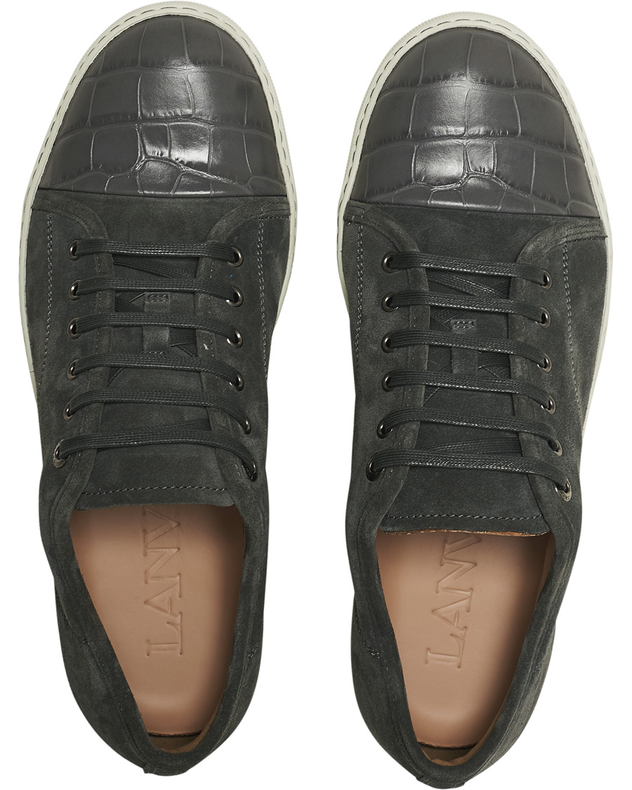 Herr | Lanvin Croc Cap Toe Sneaker Dark Grey | Lanvin | Croc Cap Toe Sneaker Dark Grey