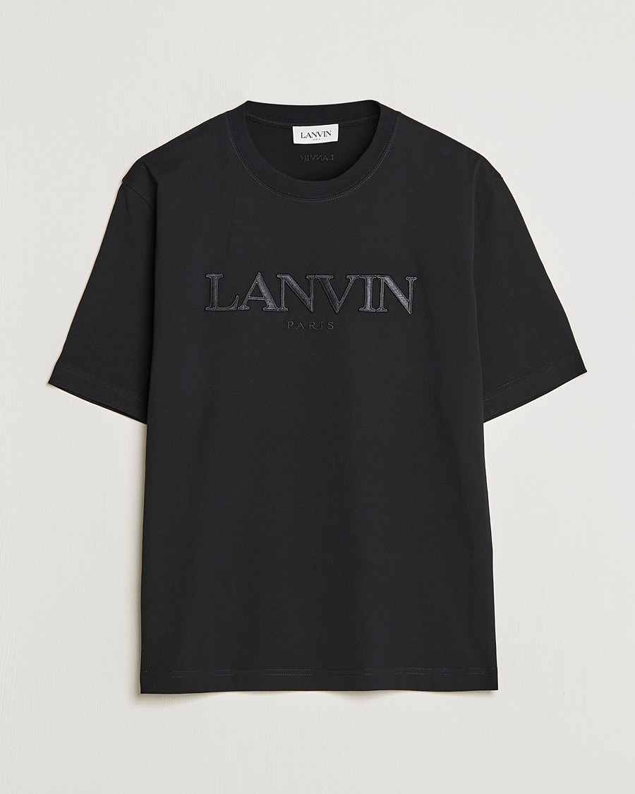 Herr | T-Shirts | Lanvin | Embroidered Tonal Logo T-Shirt Black